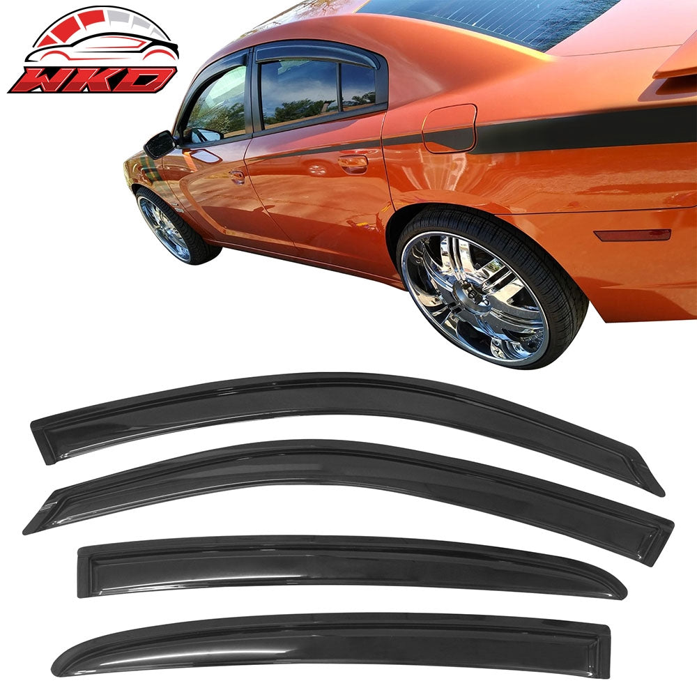 Wholesale 2011-2024 Dodge Charger Slim Smoke Tape On 4PCS Window Visors Acrylic 每 Bulk Orders & Dealer Pricing Available