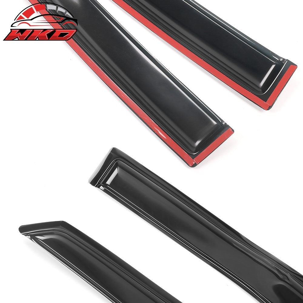 Fits 09-24 Ram 1500 2500 3500 Crew/Mega Cab Window Visors Acrylic Sun Rain Guard