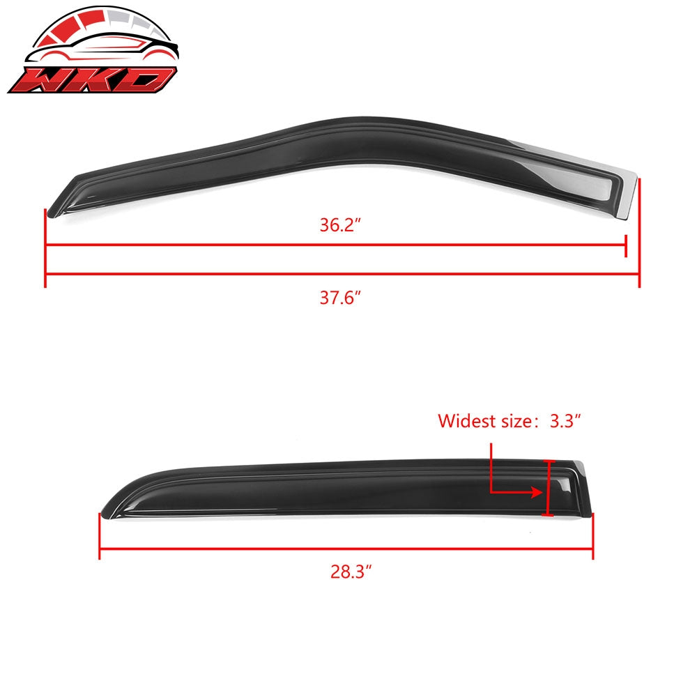 Fits 09-24 Ram 1500 2500 3500 Crew/Mega Cab Window Visors Acrylic Sun Rain Guard