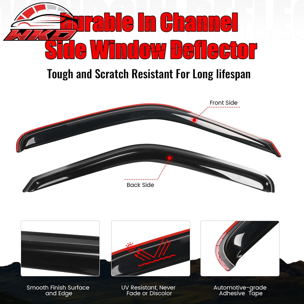 Fits 94-02 Dodge Ram 1500 2500 3500 2PCS Window Visors Rain Deflector In-Channel