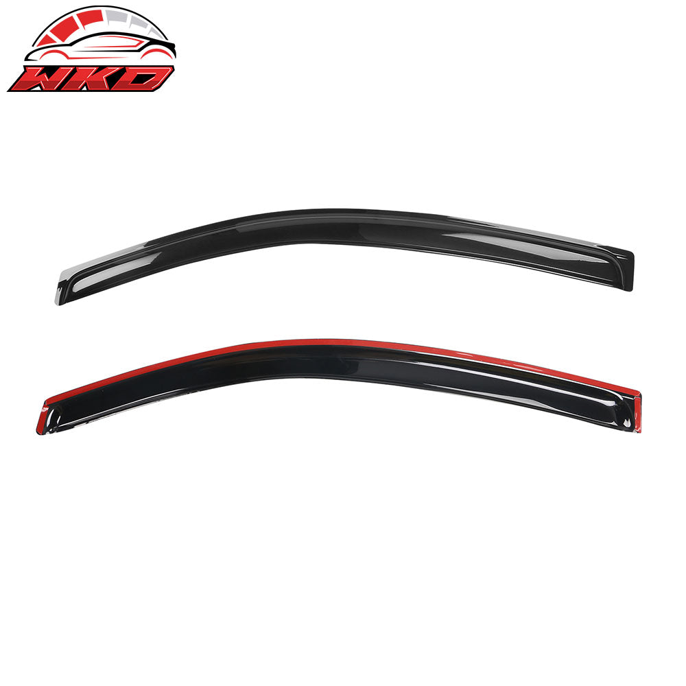 Fits 12-19 Fiat 500 2PCS Side Window Visors Sun Rain Vent Guard Shield Acrylic