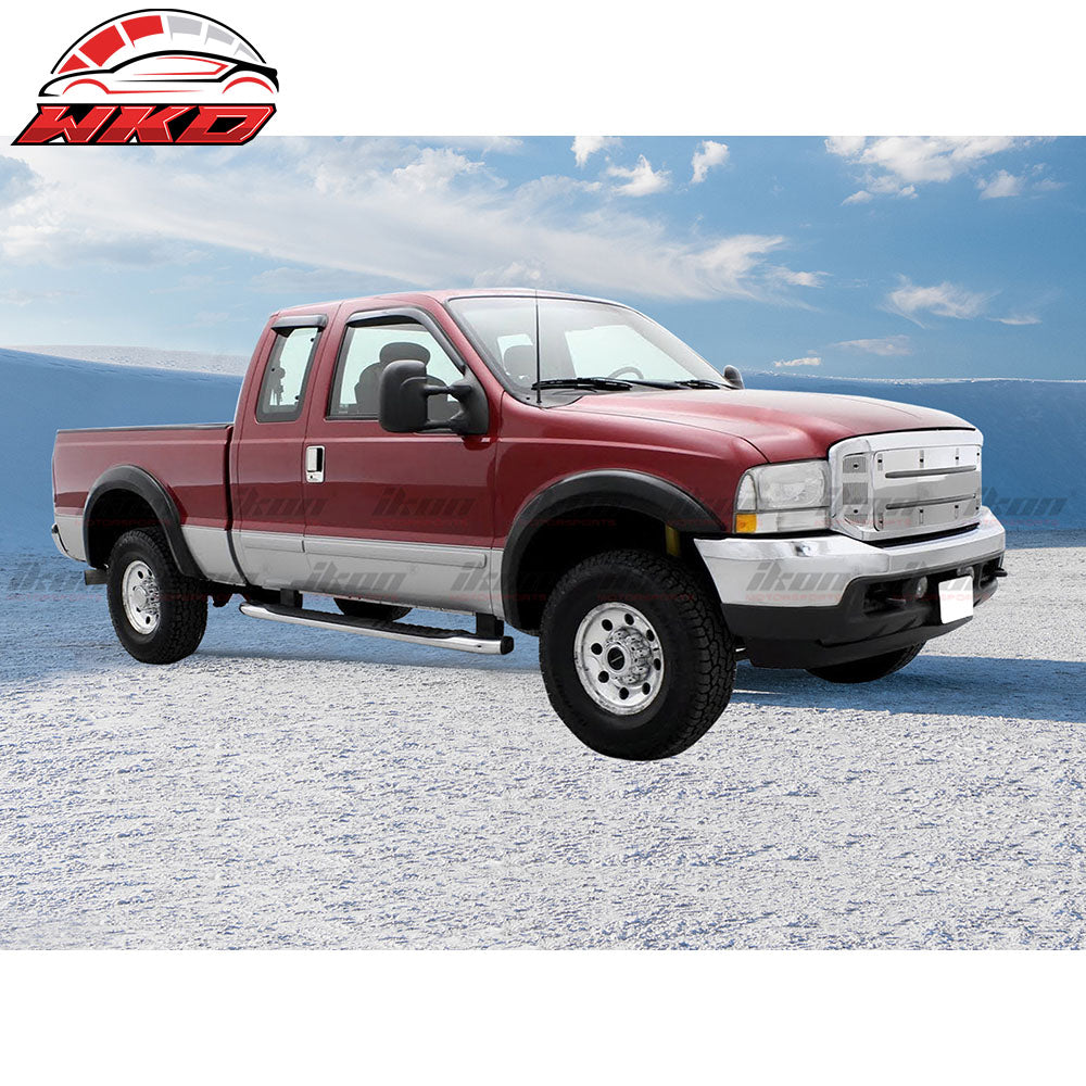 Fits 97-03 Ford F150 F250 Extended Cab Acrylic 4PCS Window Visors Vent Tape-On