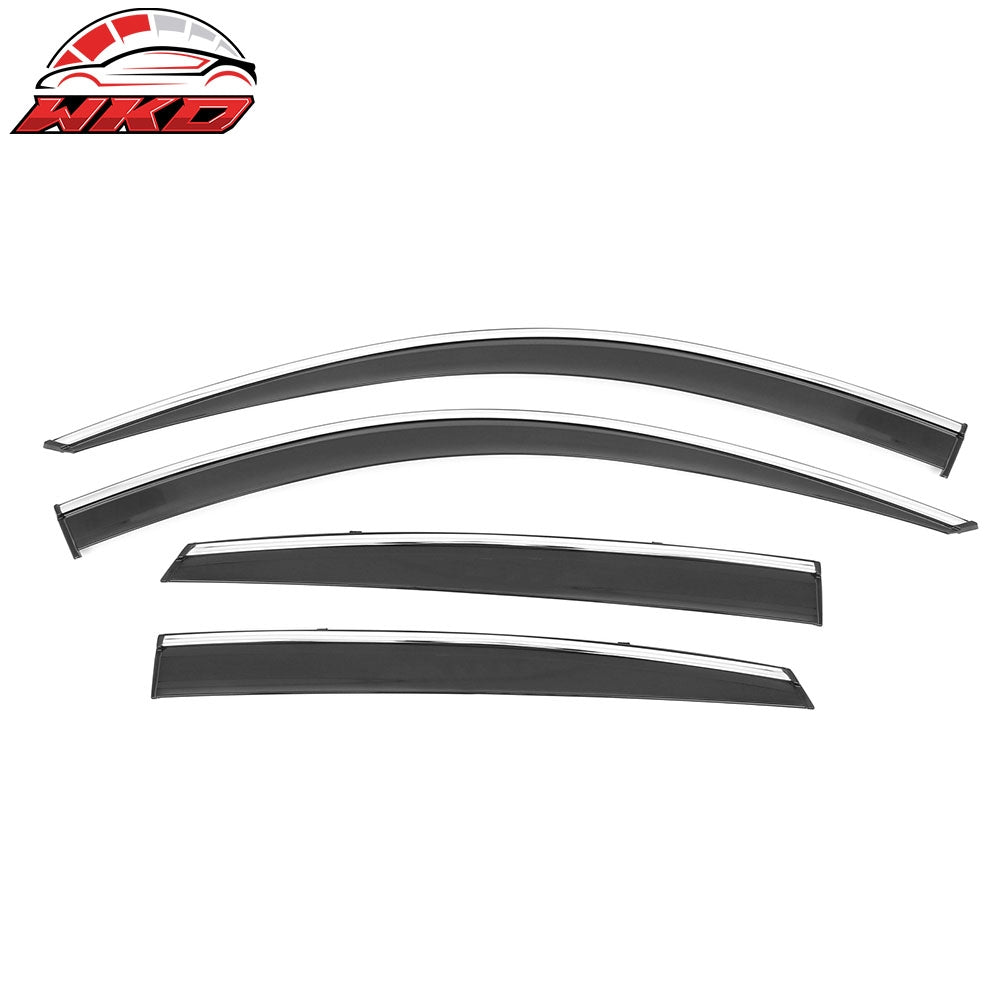 Wholesale 18-26 Honda Accord Window Visors Vent Rain Sun Guards W/Chrome Trim Tape-On