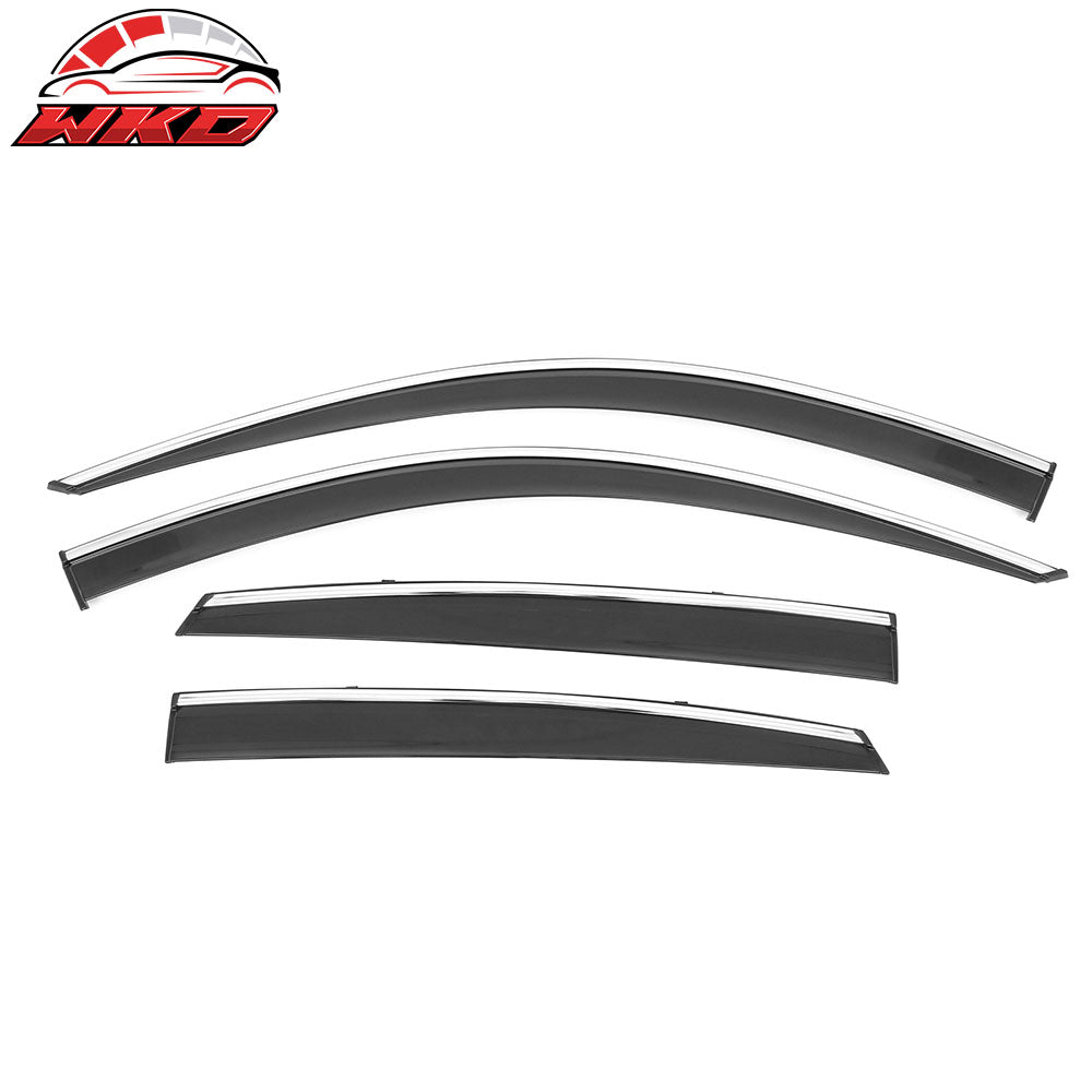 Wholesale 18-25 Honda Accord Window Visors Vent Rain Sun Guards W/Chrome Trim Tape-On