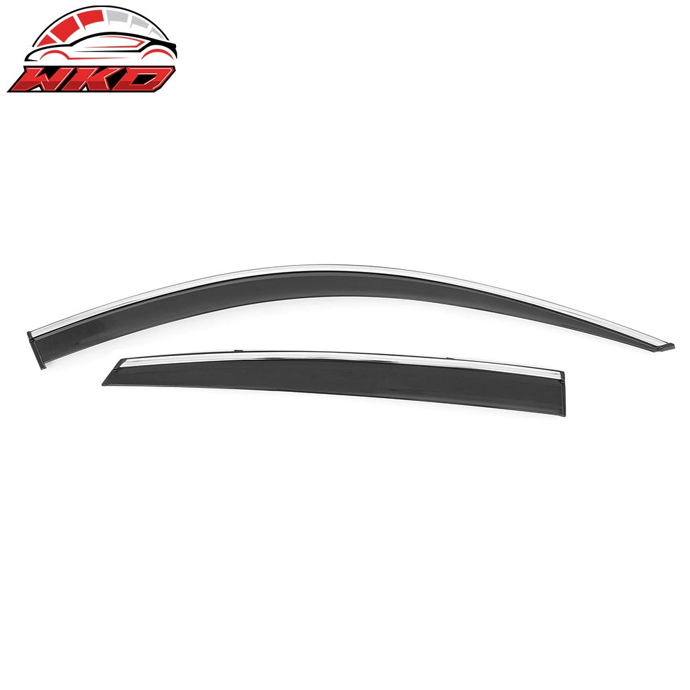 Fits 18-25 Honda Accord Window Visors Vent Rain Sun Guards W/Chrome Trim Tape-On