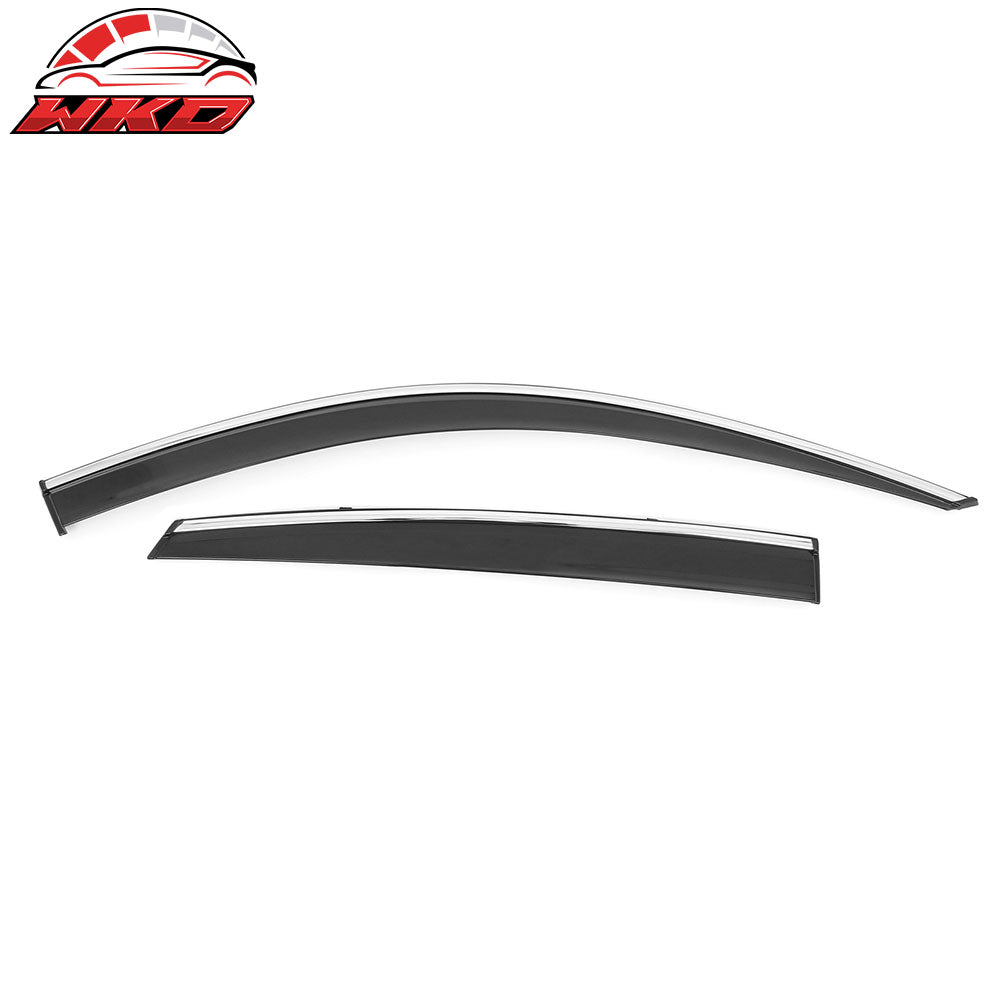 Fits 18-25 Honda Accord Window Visors Vent Rain Sun Guards W/Chrome Trim Tape-On
