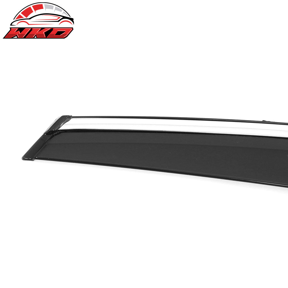 Fits 18-25 Honda Accord Window Visors Vent Rain Sun Guards W/Chrome Trim Tape-On