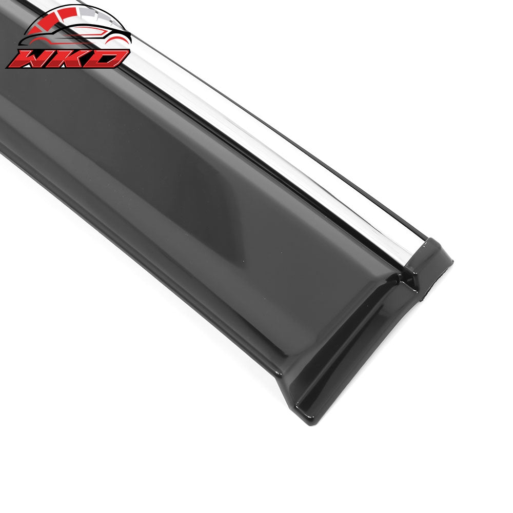 Fits 18-25 Honda Accord Window Visors Vent Rain Sun Guards W/Chrome Trim Tape-On