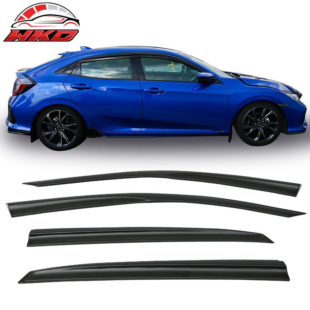 Fits 17-21 Honda Civic Hatchback Mugen Style Window Visor Rain Deflector Tape-On
