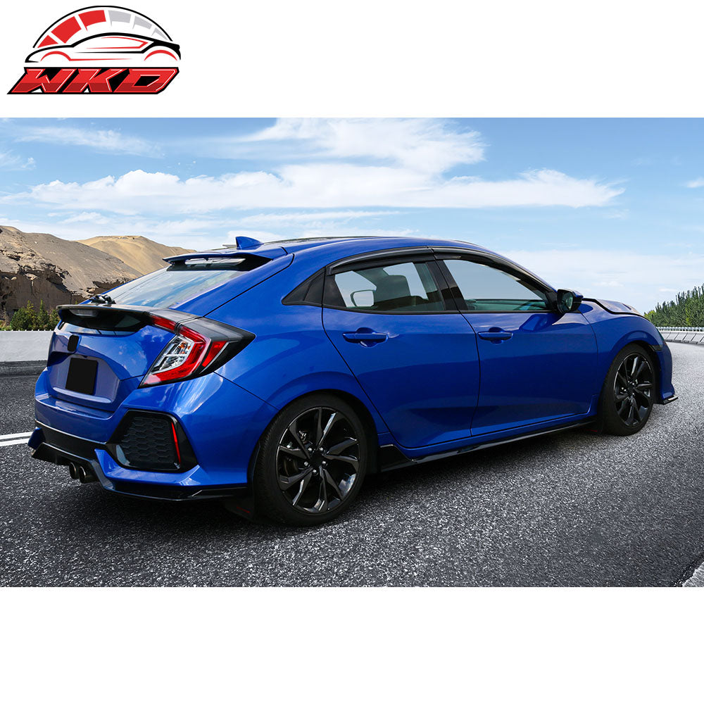 Fits 17-21 Honda Civic Hatchback Mugen Style Window Visor Rain Deflector Tape-On