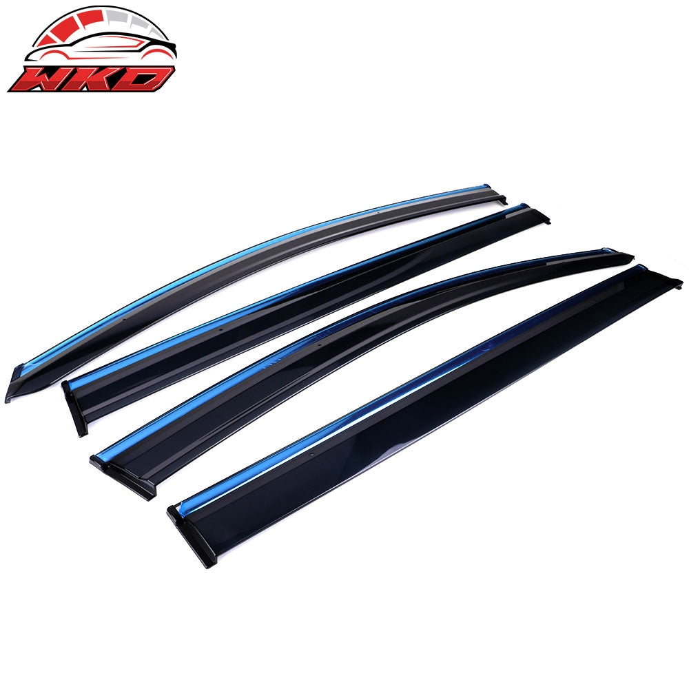 Fits 11-17 Honda Odyssey Polycarbonate Window Visors Shade W/ Chrome Trim 4PCS