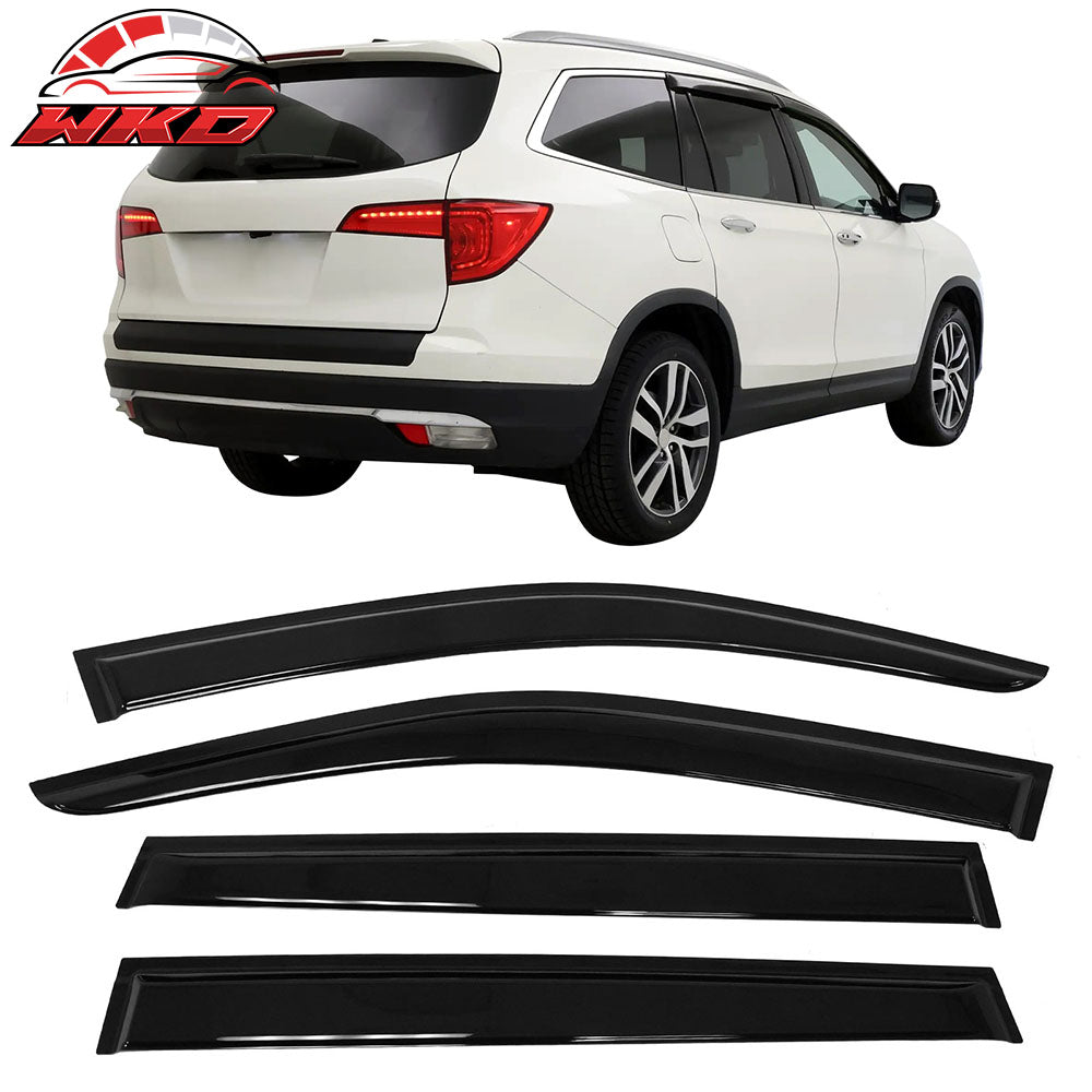 Fits 16-22 Honda Pilot Acrylic Slim Window Visors Rain Guard Vent Sun Shade 4PCS