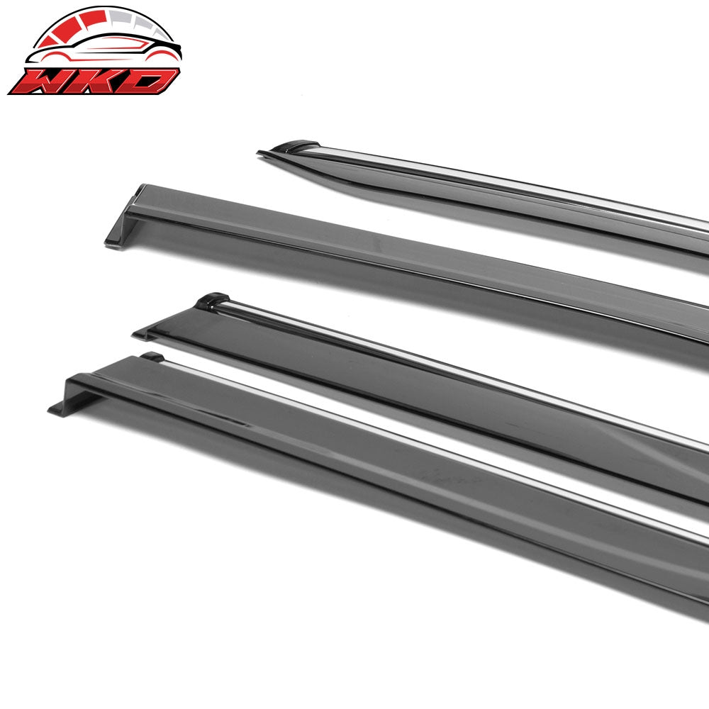 Fits 17-25 Jeep Compass MP Window Visors Vent Rain Guards W/Chrome Trim PC 4PCS