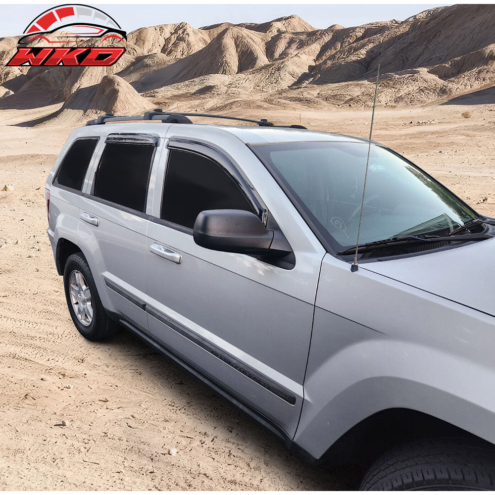 Fits 05-10 Jeep Grand Cherokee Acrylic Slim Style Window Visor 4PC Rain Guard