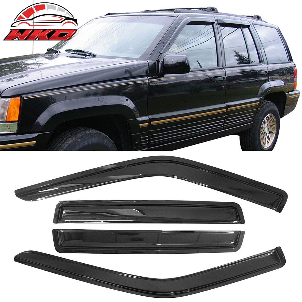Fits 93-98 Jeep Grand Cherokee Acrylic 4PCS Window Visors Vent Rain Guard