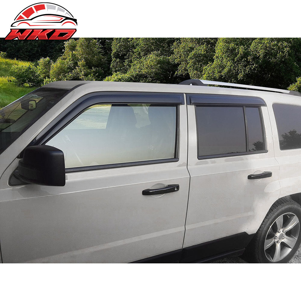 Fits 07-18 Jeep Patriot Window Visors Acrylic Sun Guard Rain Deflector 4Pc Set