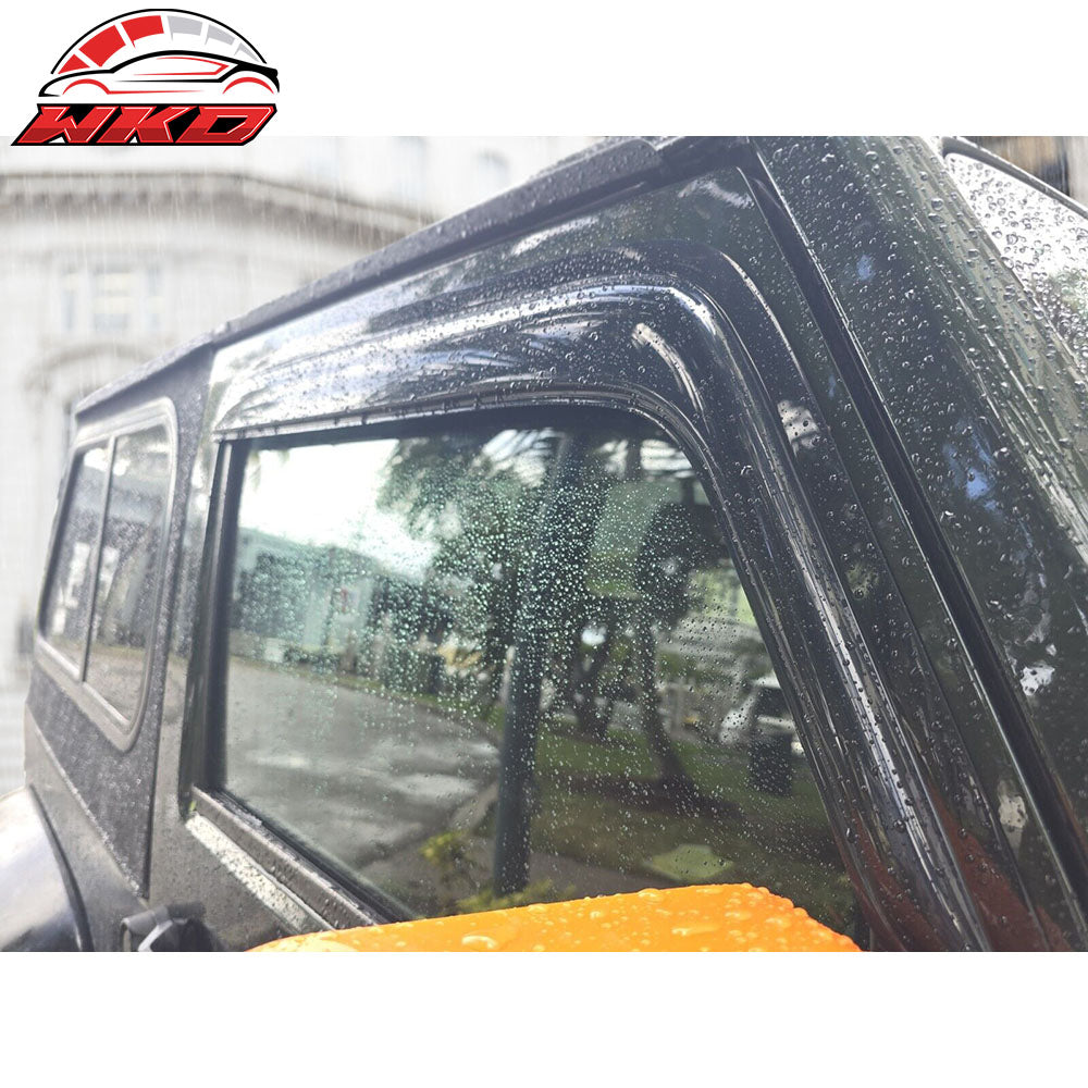 Fits 07-18 Jeep Wrangler JK 2DR Acrylic Window Visor Sun Rain Guards Vent Shade