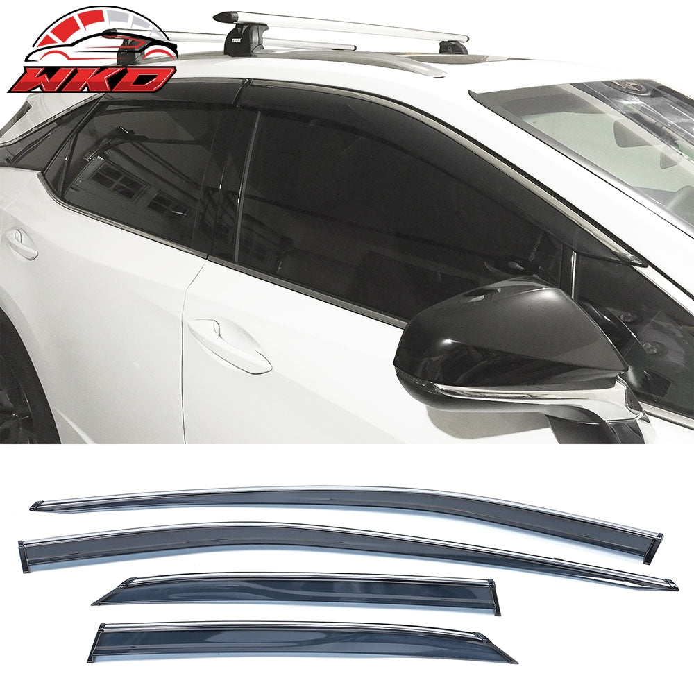 Fits 16-22 Lexus RX350 RX450H AL20 Polycarbonate Window Visor Chrome Trim