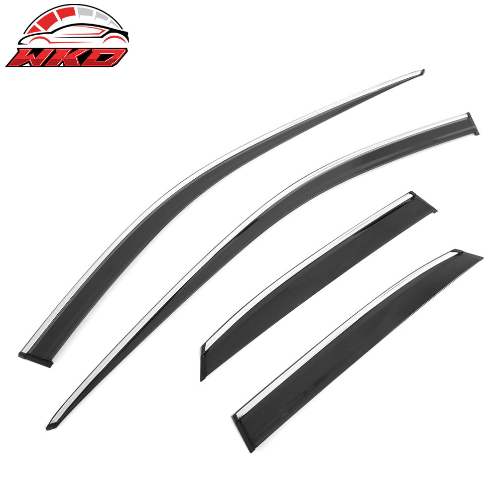 Fits 23-25 Lexus RX350 RX450h Window Visors Acrylic Rain Guards Vent Chrome Trim