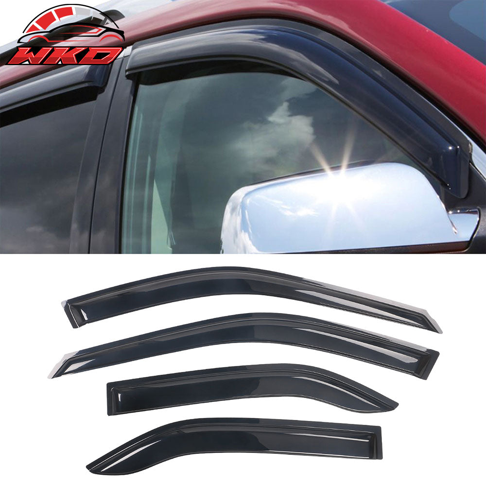 Fits 97-01 Mitsubishi Mirage Sedan Tape-On Window Visors Sun Rain Deflectors 4PC