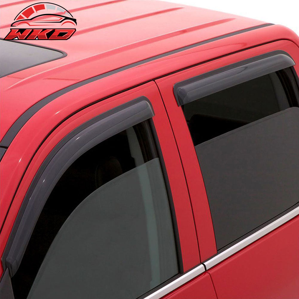 Fits 97-01 Mitsubishi Mirage Sedan Tape-On Window Visors Sun Rain Deflectors 4PC