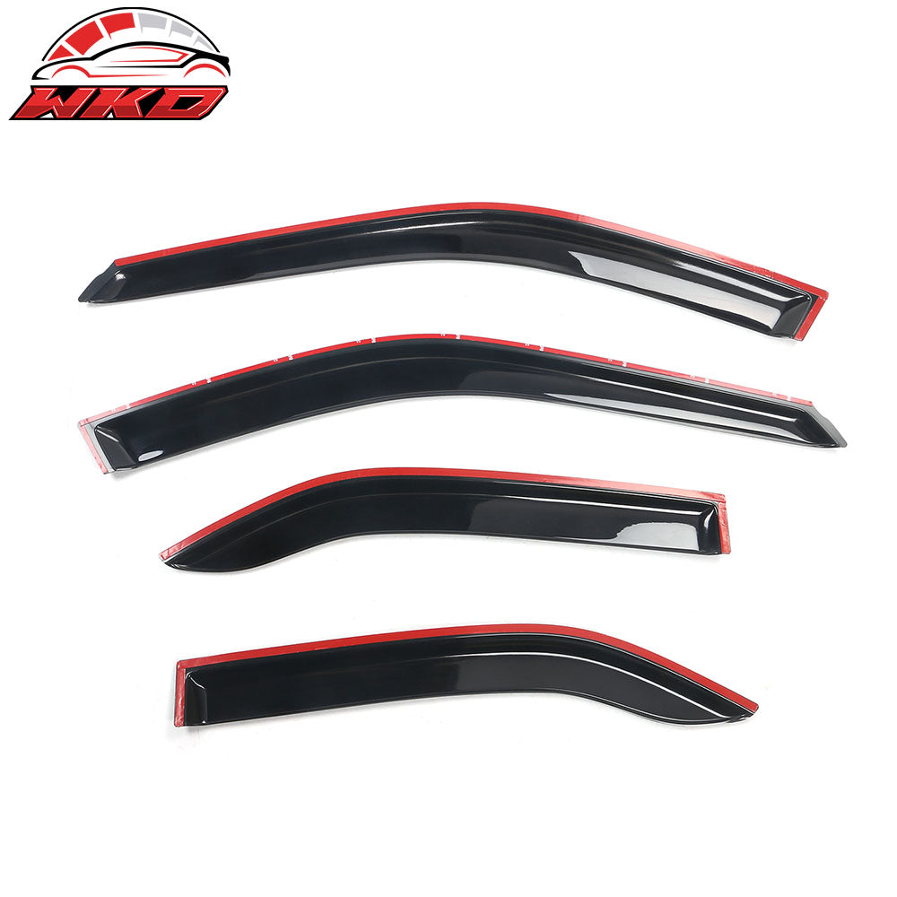 Fits 97-01 Mitsubishi Mirage Sedan Tape-On Window Visors Sun Rain Deflectors 4PC