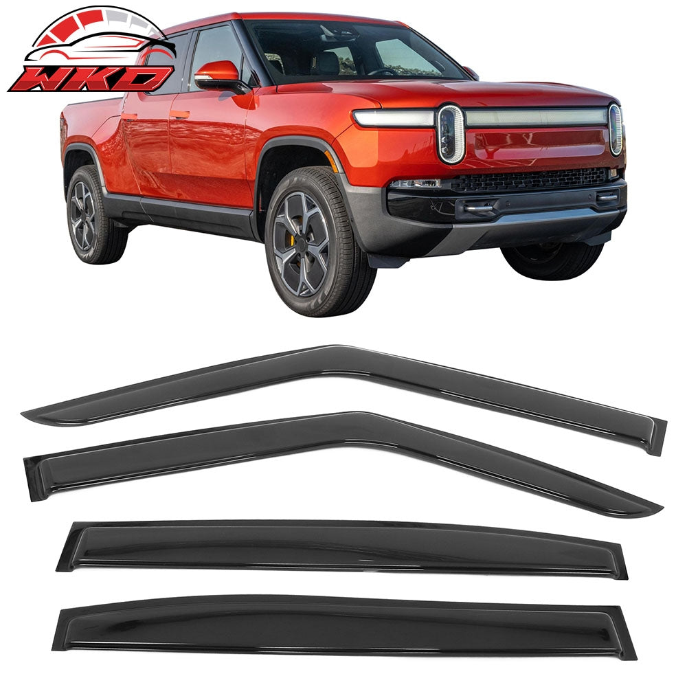 Wholesale 22-26 Rivian R1T Window Visors Vent Rain Wind Sun Guards Deflectors Tape-On