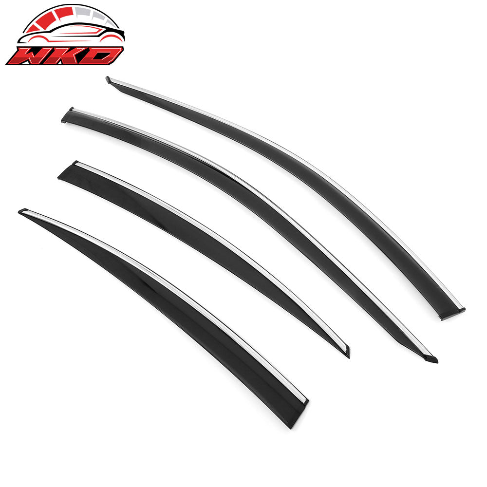 Fits 25-26 Toyota Camry Window Visors Vent Rain Sun Guards W/Chrome Trim Tape-On