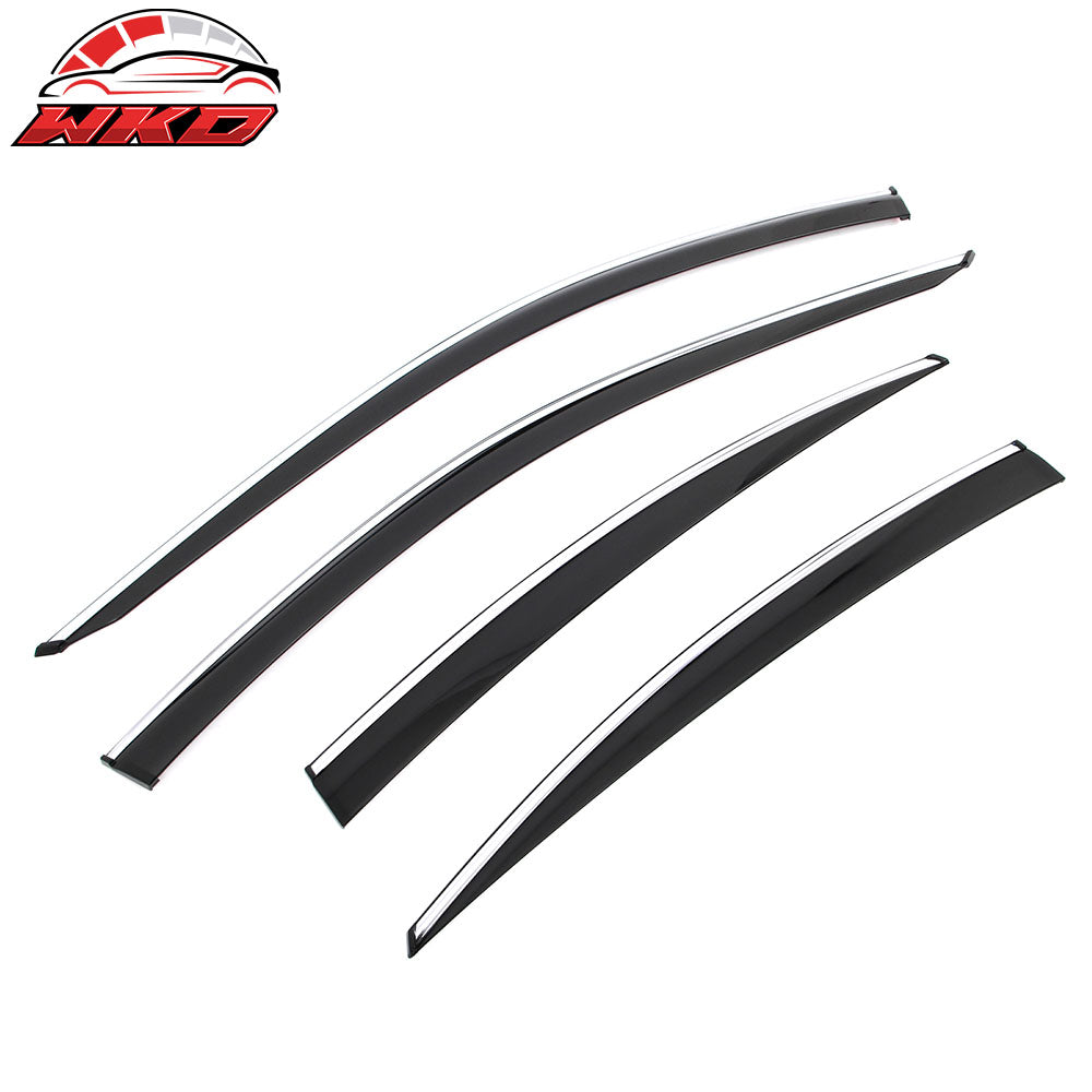 Fits 25-26 Toyota Camry Window Visors Vent Rain Sun Guards W/Chrome Trim Tape-On