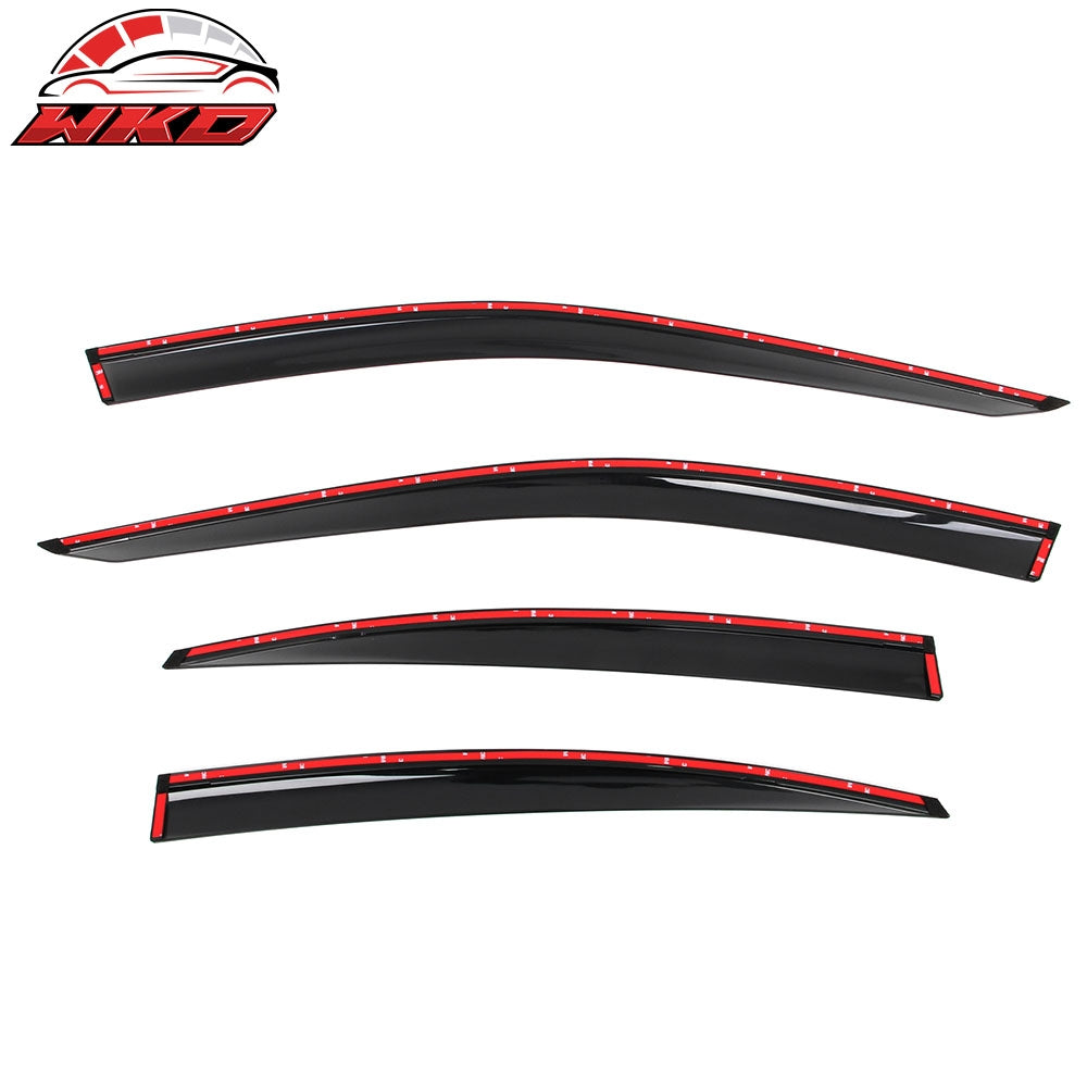 Fits 25-26 Toyota Camry Window Visors Vent Rain Sun Guards W/Chrome Trim Tape-On