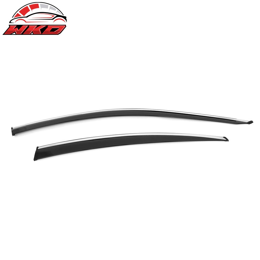 Fits 25-26 Toyota Camry Window Visors Vent Rain Sun Guards W/Chrome Trim Tape-On
