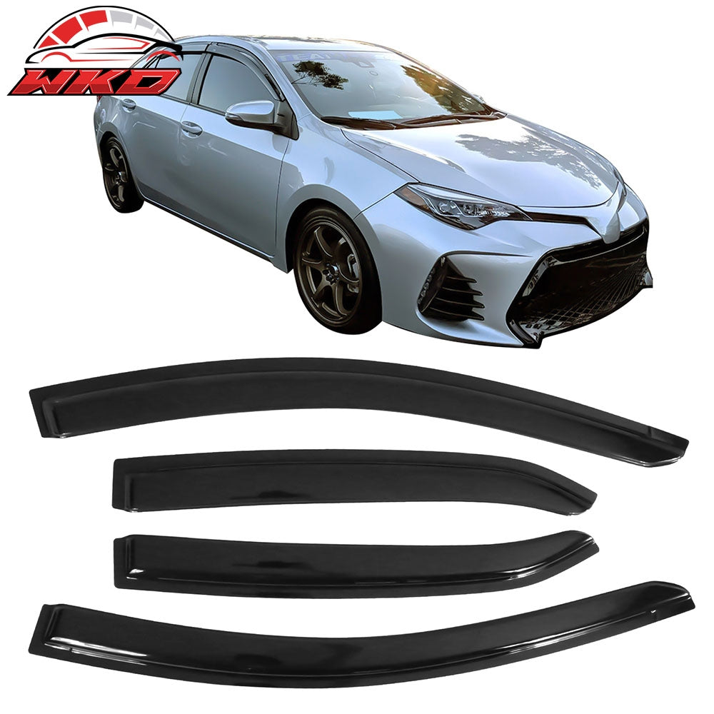 Fits 14-19 Toyota Corolla Sedan Acrylic Window Visors Wind Deflector 4Pc Set