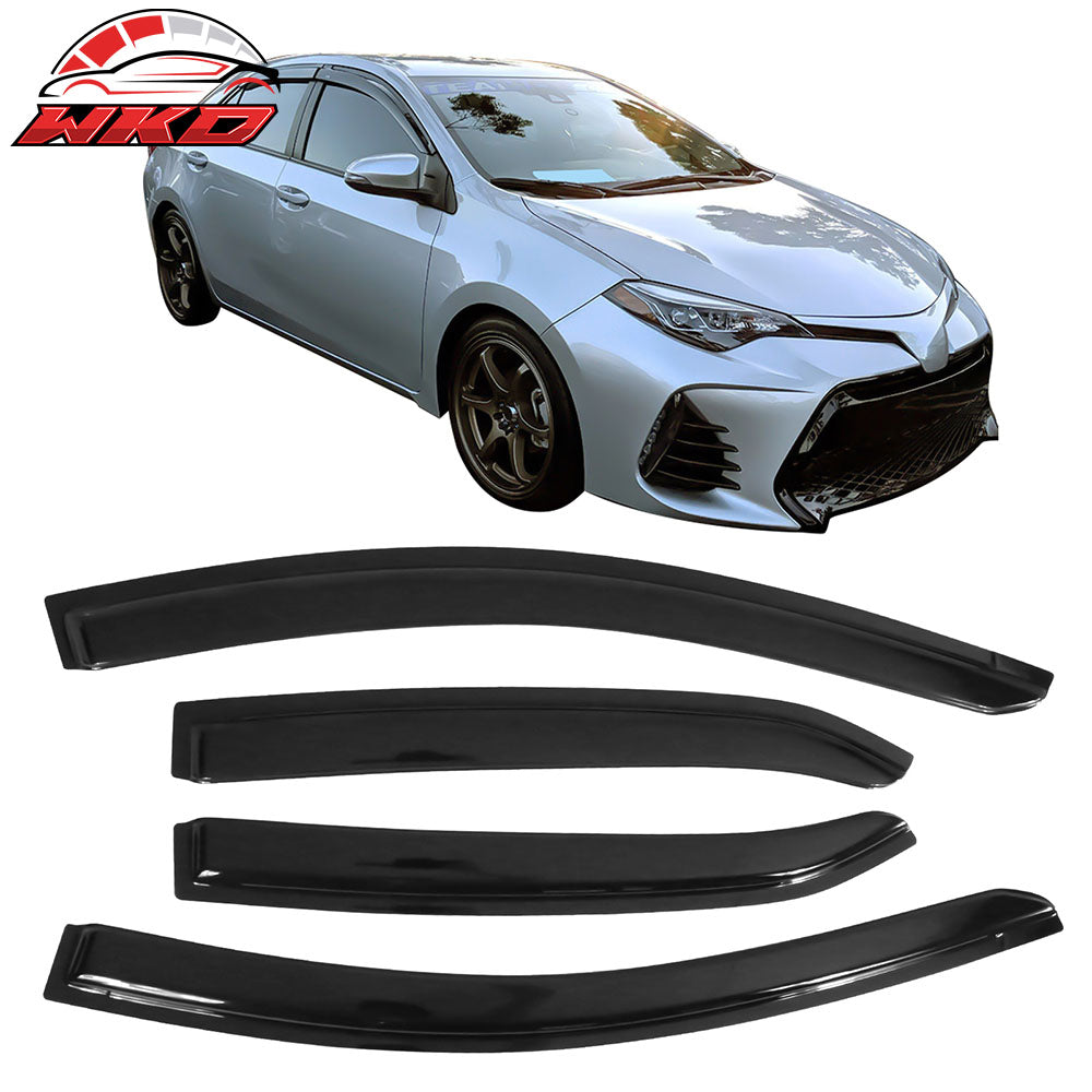 Fits 14-19 Toyota Corolla Sedan Acrylic Window Visors Wind Deflector 4Pc Set