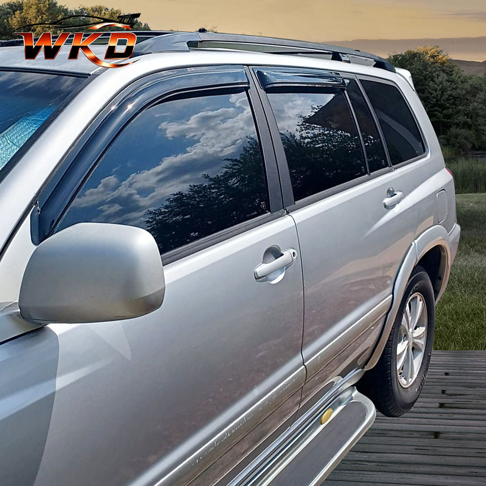 Fits 01-07 Toyota Highlander Window Visors Acrylic Sun Rain Guard Deflector 4PCS