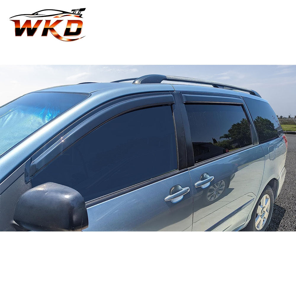 Fits 04-10 Toyota Sienna Window Visors Acrylic Sun Guard Rain Deflectors 4PC Set