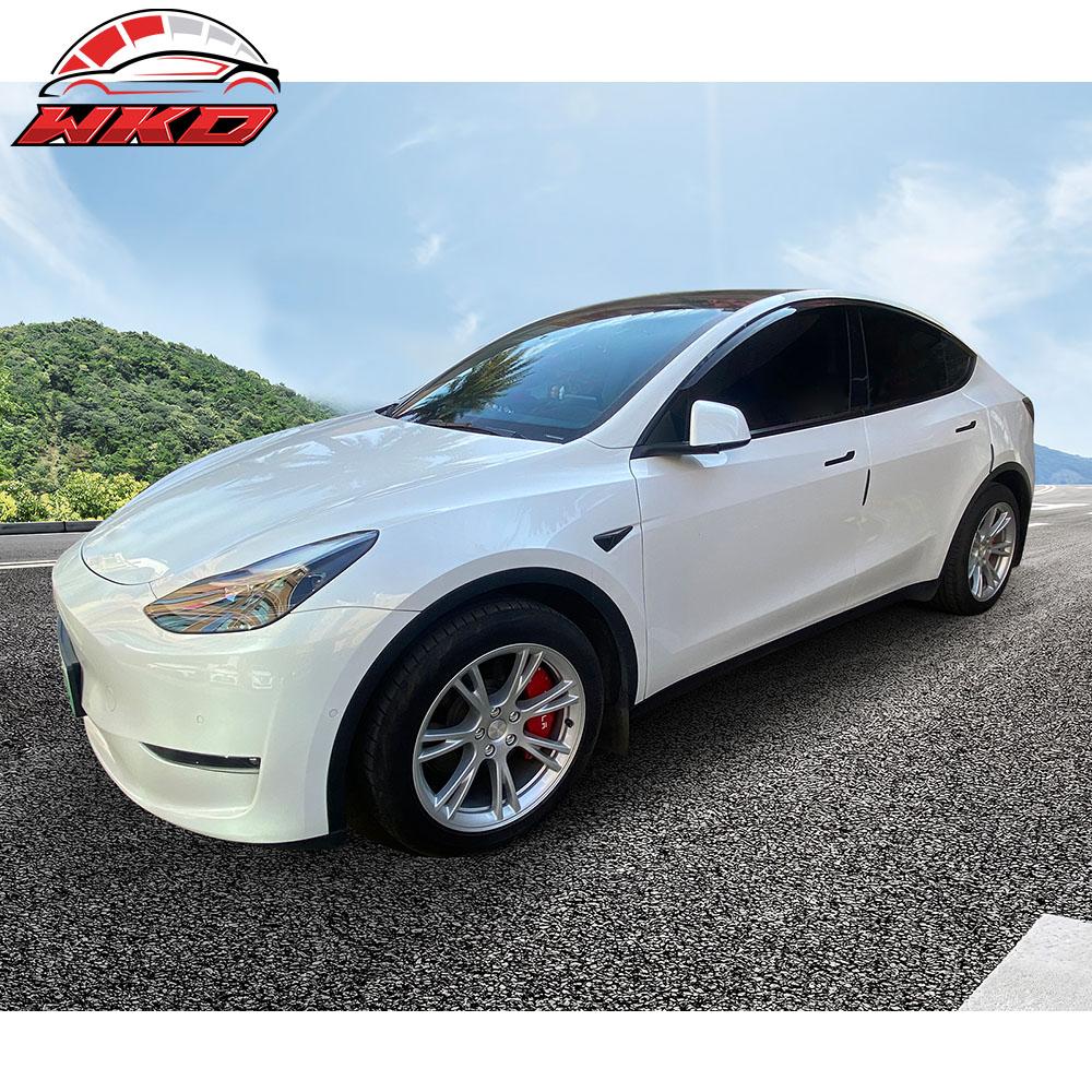 Fits 20-24 Tesla Model Y Tape-On Window Visors Sun Rain Guards Deflectors 4PCS