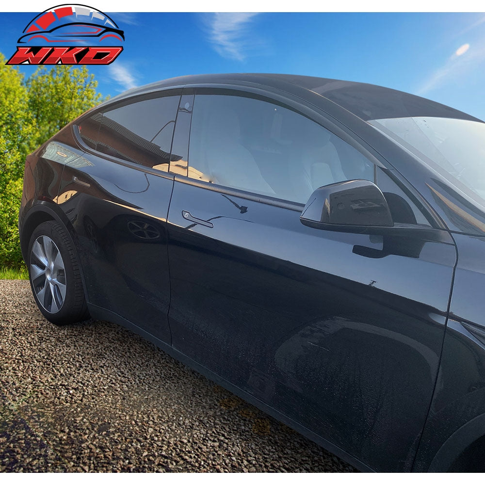 Fits 20-24 Tesla Model Y Tape-On Window Visors Sun Rain Guards Deflectors 4PCS