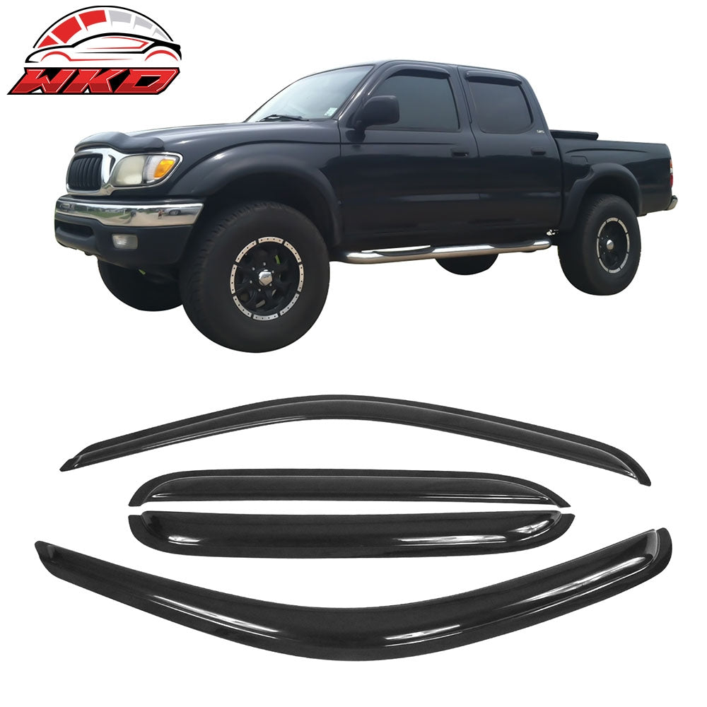 Fits 01-04 Toyota Tacoma Crew Cab Window Visors Rain Guard Deflector Acrylic 4Pc