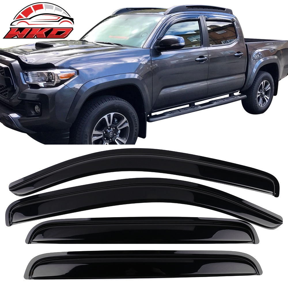 Fits 16-23 Toyota Tacoma Double/Crew Cab N300 4PCS Window Visors Vent Rain Guard