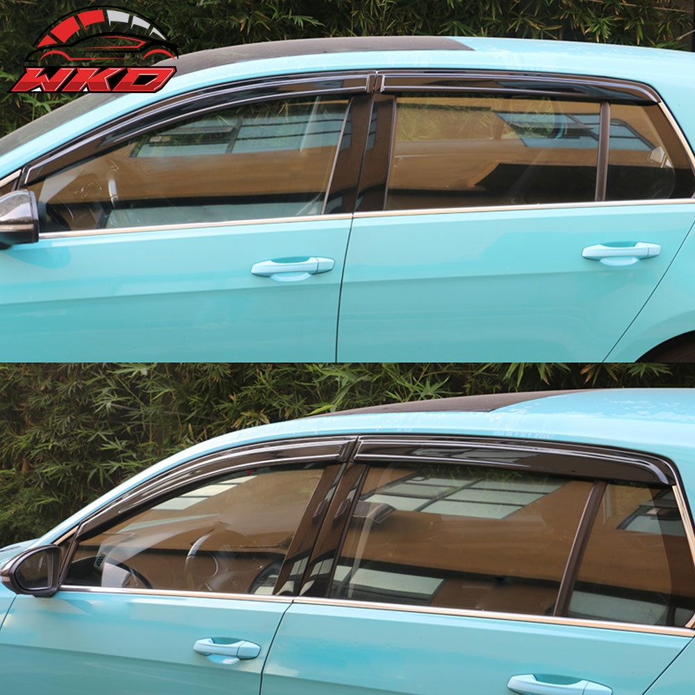 Fits 15-19 VW Golf MK7 Window Visors Acrylic Wind Deflector Rain Guard 4Pc Set