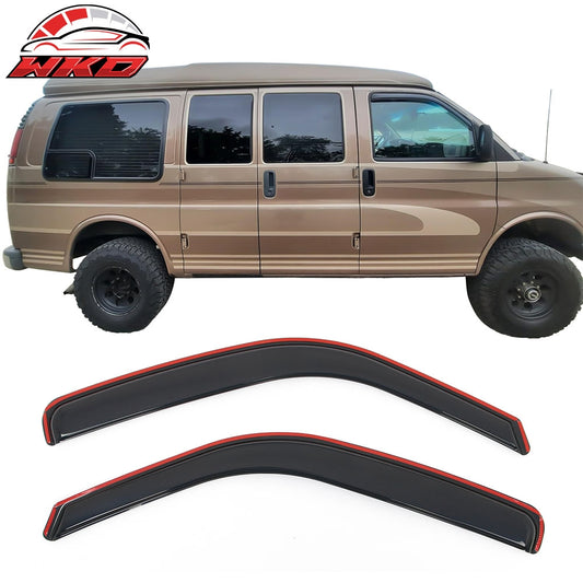 Wholesale 96-24 Chevy Express GMC Savana 1500/2500/3500 In-channel Window Visors 2PCS