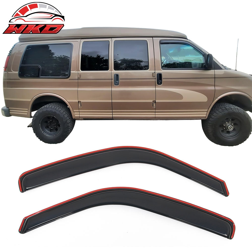 Wholesale 96-24 Chevy Express GMC Savana 1500/2500/3500 In-channel Window Visors 2PCS