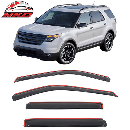 Wholesale 11-19 Ford Explorer 4PCS In-channel Window Visors Side Rain Sun Vent Shade