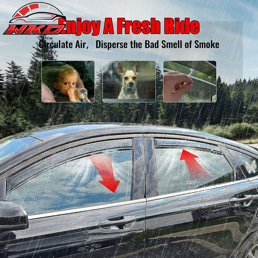 Fits 13-20 Ford Fusion In-Channel Window Visors Acrylic Rain Deflectors 4PCS Set