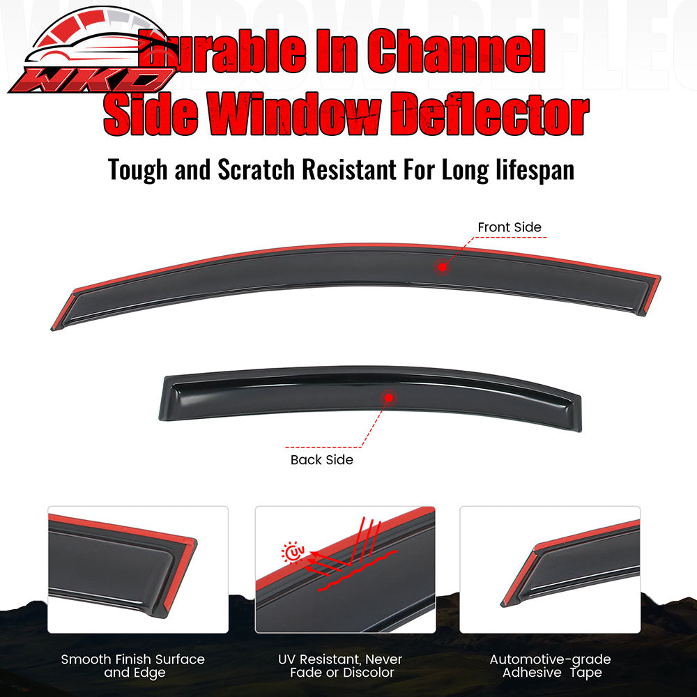 Fits 06-11 Honda Civic 4-Door Sedan Window Visors In-Channel Sun Rain Vent Guard