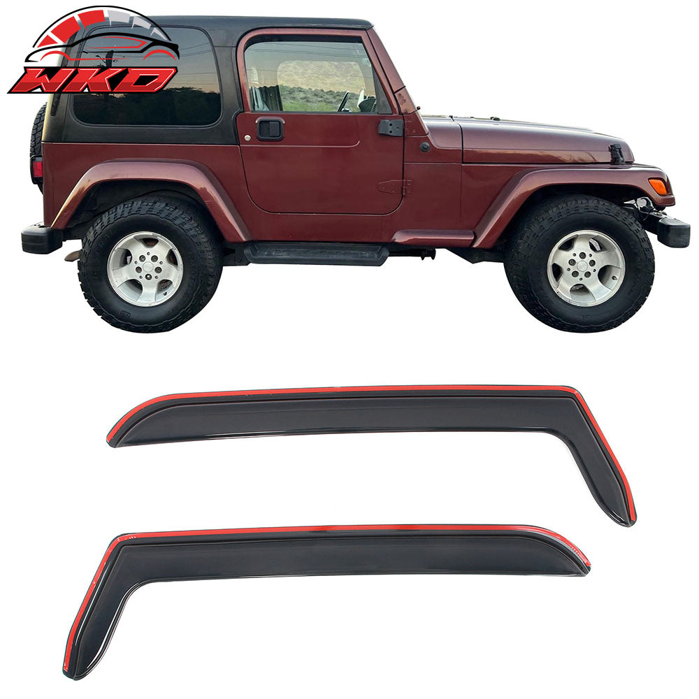 Wholesale 97-06 Jeep Wrangler In-channel Window Visor Acrylic Side Door Deflector 2PC