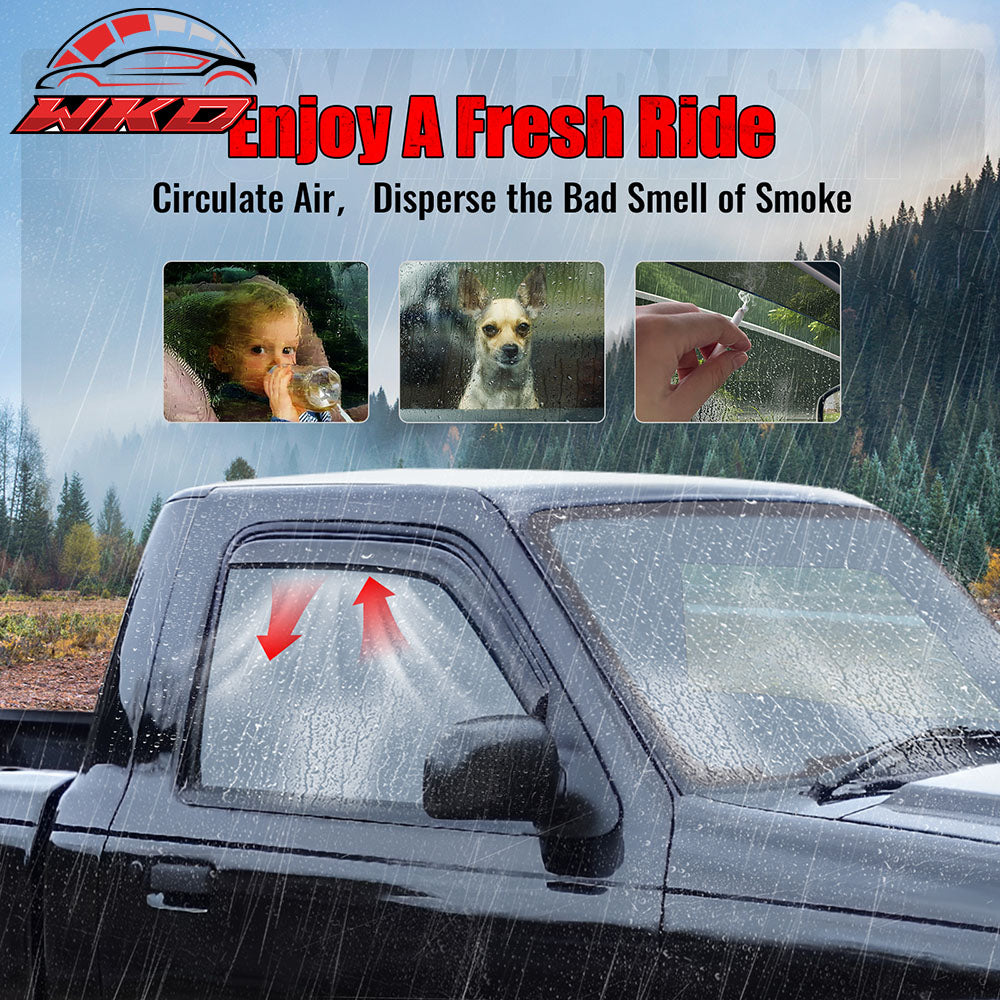 Fits 97-06 Jeep Wrangler In-channel Window Visor Acrylic Side Door Deflector 2PC