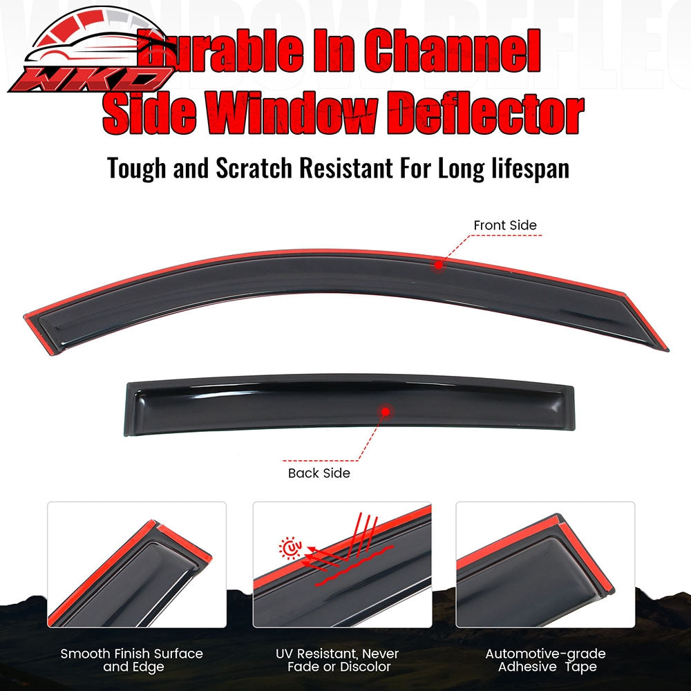 Fits 19-25 Nissan Altima Sedan Window Visors In-Channel Deflector Rain Guard Set