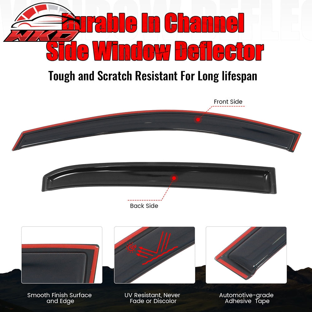 Fits 14-19 Toyota Corolla Sedan In-Channel Side Window Deflectors Rain Shade 4PC