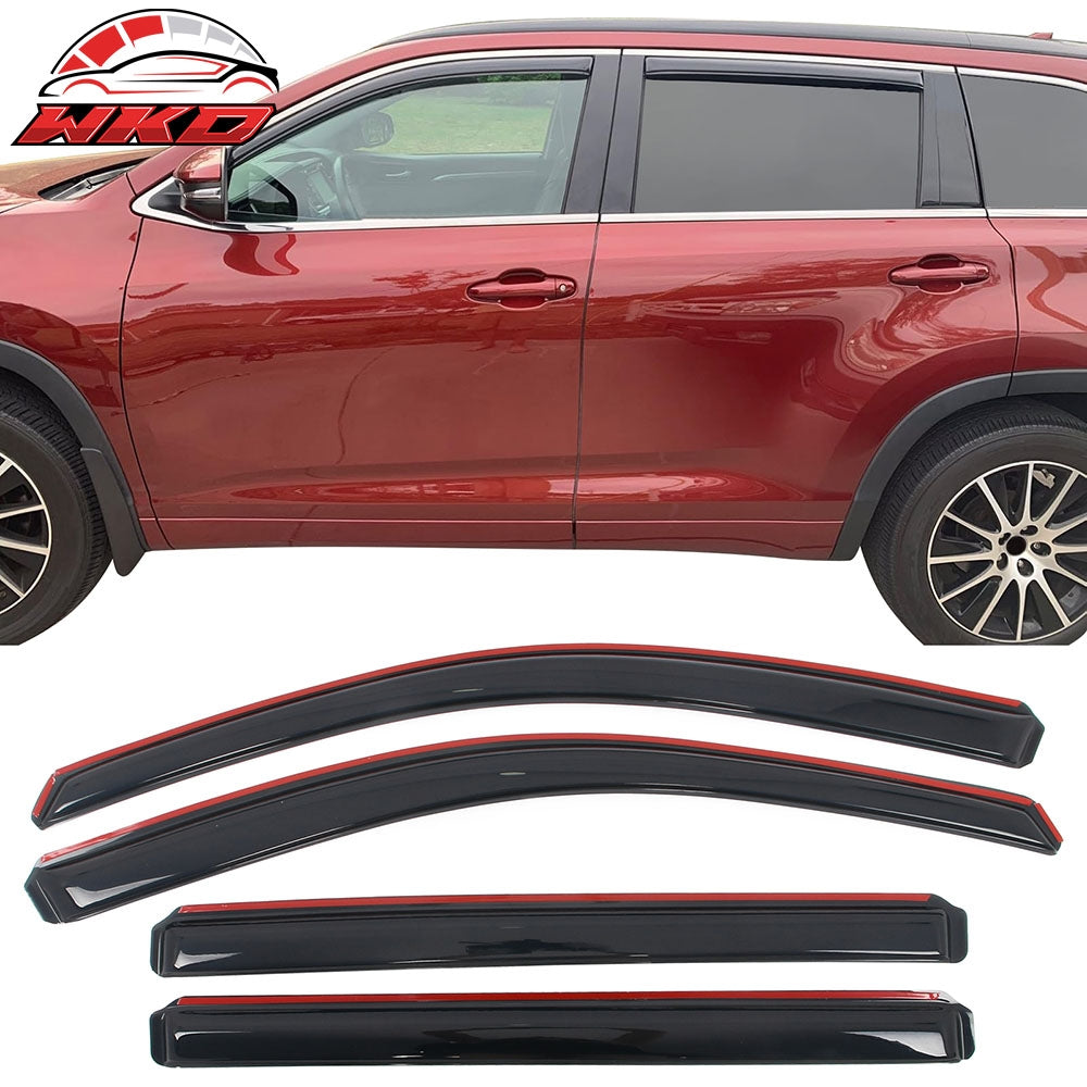 Wholesale For 14-19 Toyota Highlander Acrylic Window Visors In Channel Rain Vent Deflector